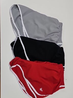 Lot Of 3 Varsity Spirit Shorts, Red Black Gray, Size Medium